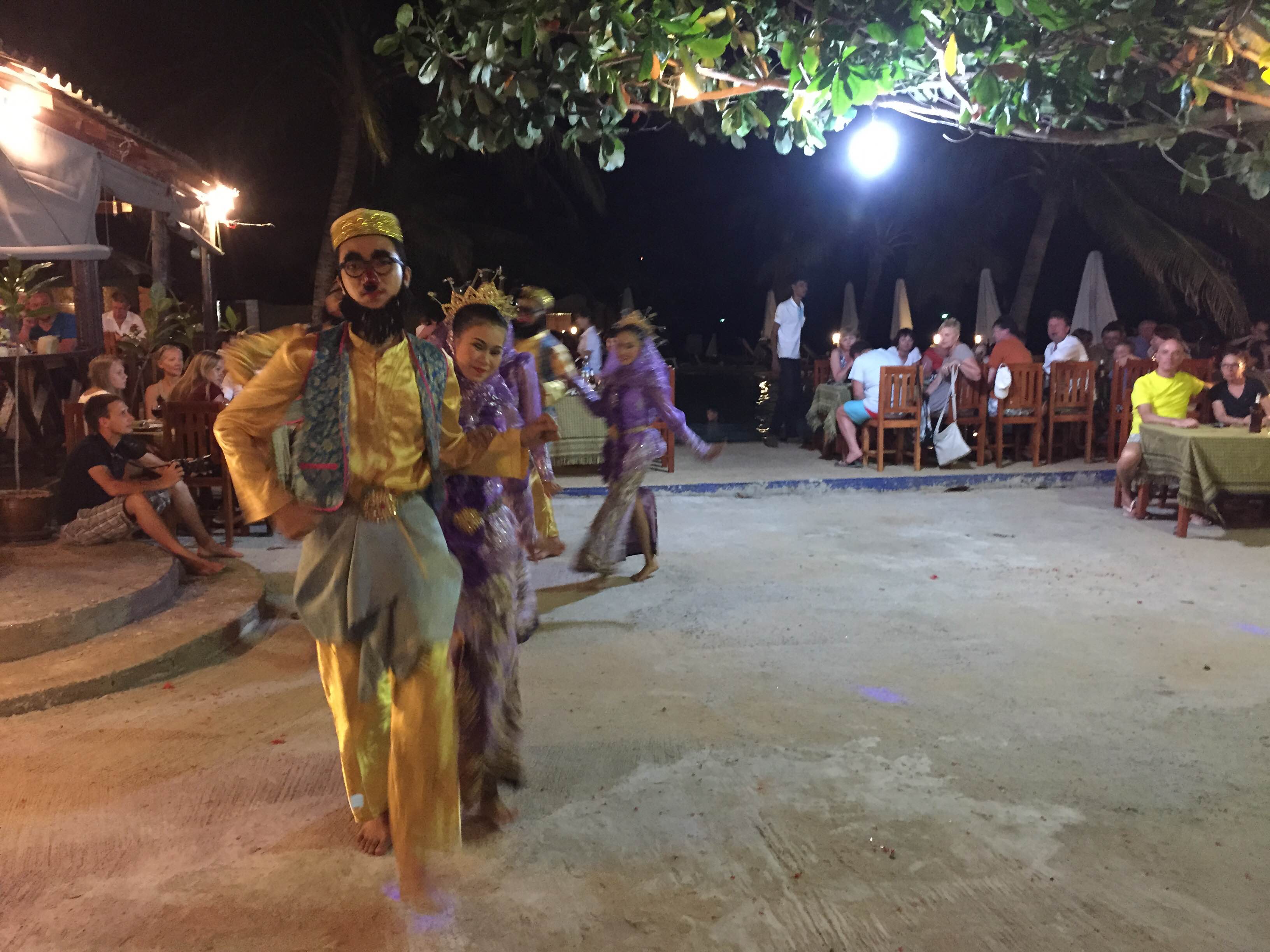 That part of the dinner show where Thai boys dressed up as middle eastern men (wearing the Groucho Marx glasses, except that the noses were cherry red) holding their beards and watching women dance and do work—soooo strange.