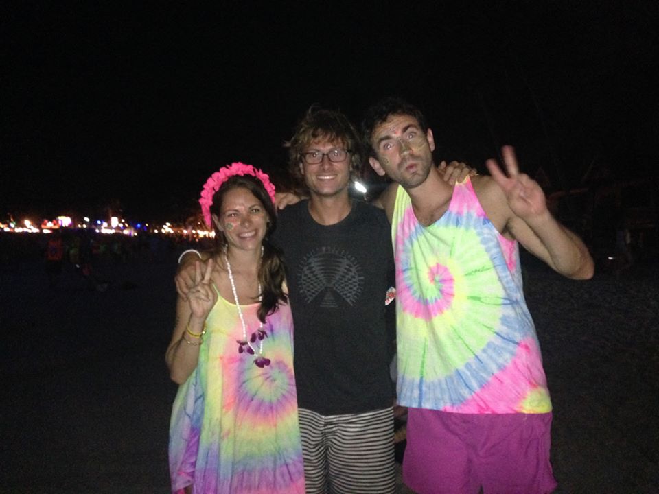 Look who we ran into on Haad Rin beach for Full Moon Party!—Graham, a friend/co-worker from Airbnb.