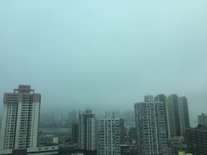 Morning Fog in Pudong Shanghai