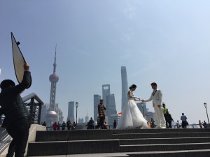 Wedding photos at the Bund, Shanghai